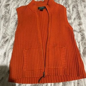 Lauren Ralph Lauren Knit Sweater Vest-( Orange)